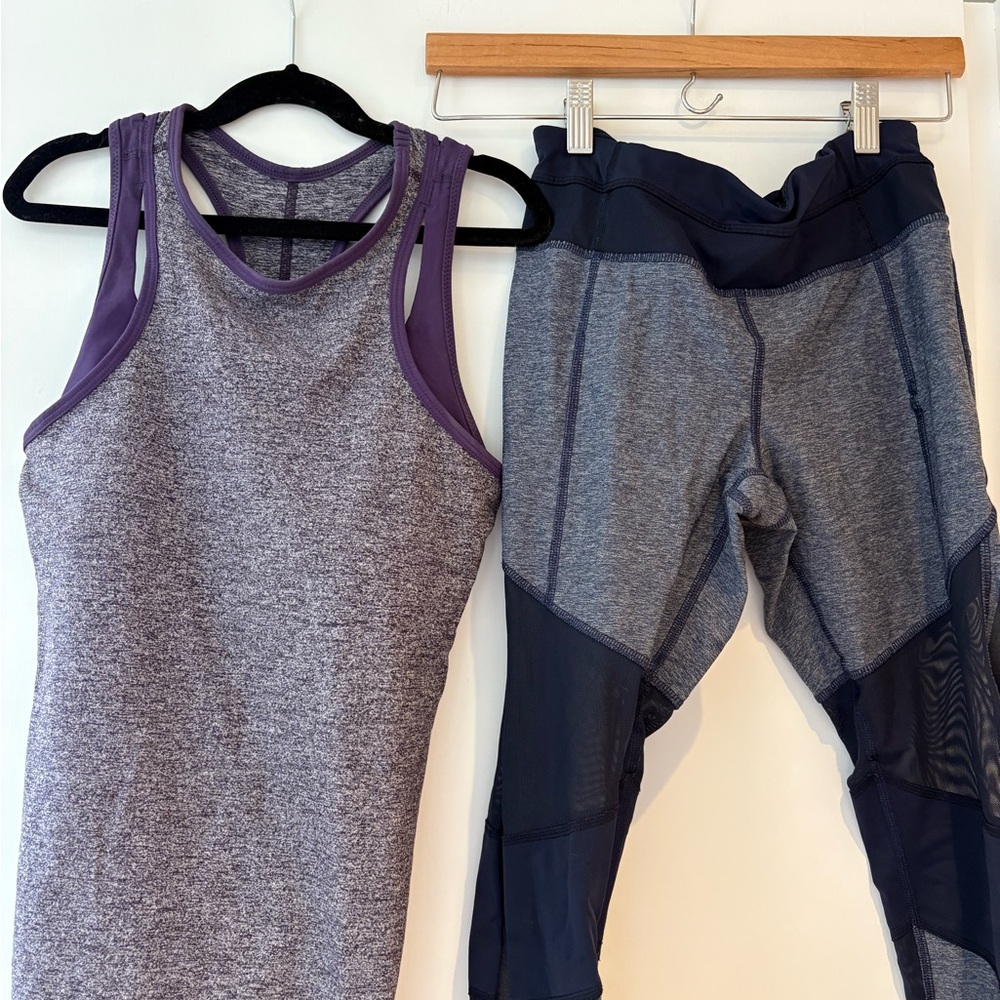 Lululemon - two piece lot. Purple and Gray Activewear Set. Estimated size XS